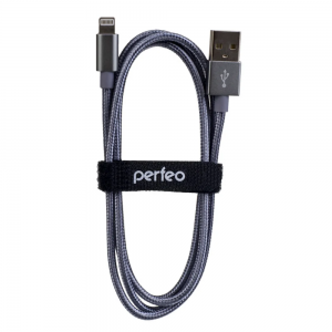Дата-кабель для iPhone PERFEO, серебро, длина 1 м. (I4305)